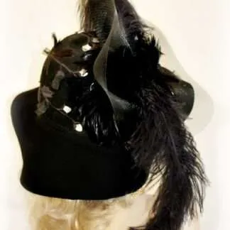 Ladies Black White Floppy Winter Wool Designer Hat NY Fashion Hats