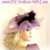 Ladies Lavender Purple Satin Brim Designer Hat Fashion Bridal Hats KLT
