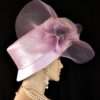Lilac Lavender Purple Satin Formal Church Wedding Bridal Hat Flowers, Hats For Horse Races