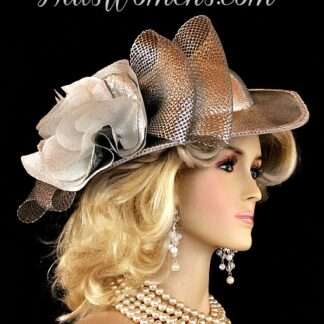 Ladies Metallic Silver Lame Bridal Church Vintage Style Hat Wedding Designer Fashion Hats