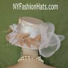 Women's Champagne Beige Satin Church Hat