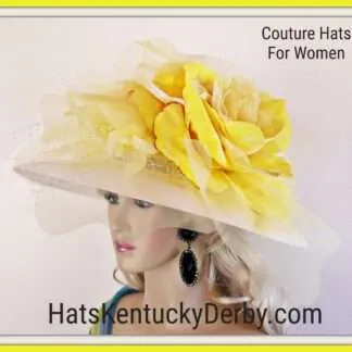 Kentucky Derby Hats For Women, Haute Couture Large Brim Hats, Hats For Horse Races, Ladies Fashion Hats, Church Hats, Avant Garde Designer Hat