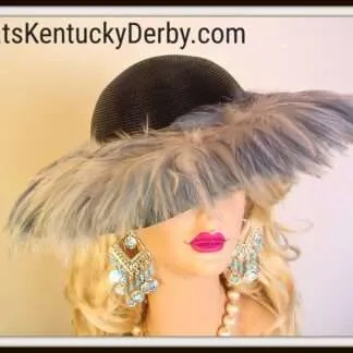 Kentucky Derby Hat. Avant Garde Luxury Hats With Feathers, Haute Couture Fashion Hats, Mother Of The Bride Dress Hat, Special Occasion Hats Women