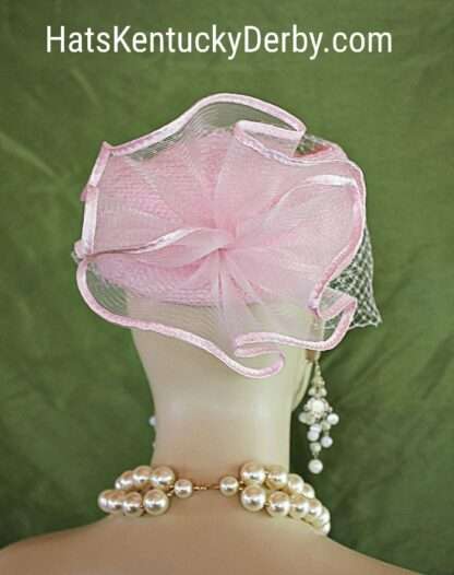 Ladies Designer Pink Pillbox Church Hat