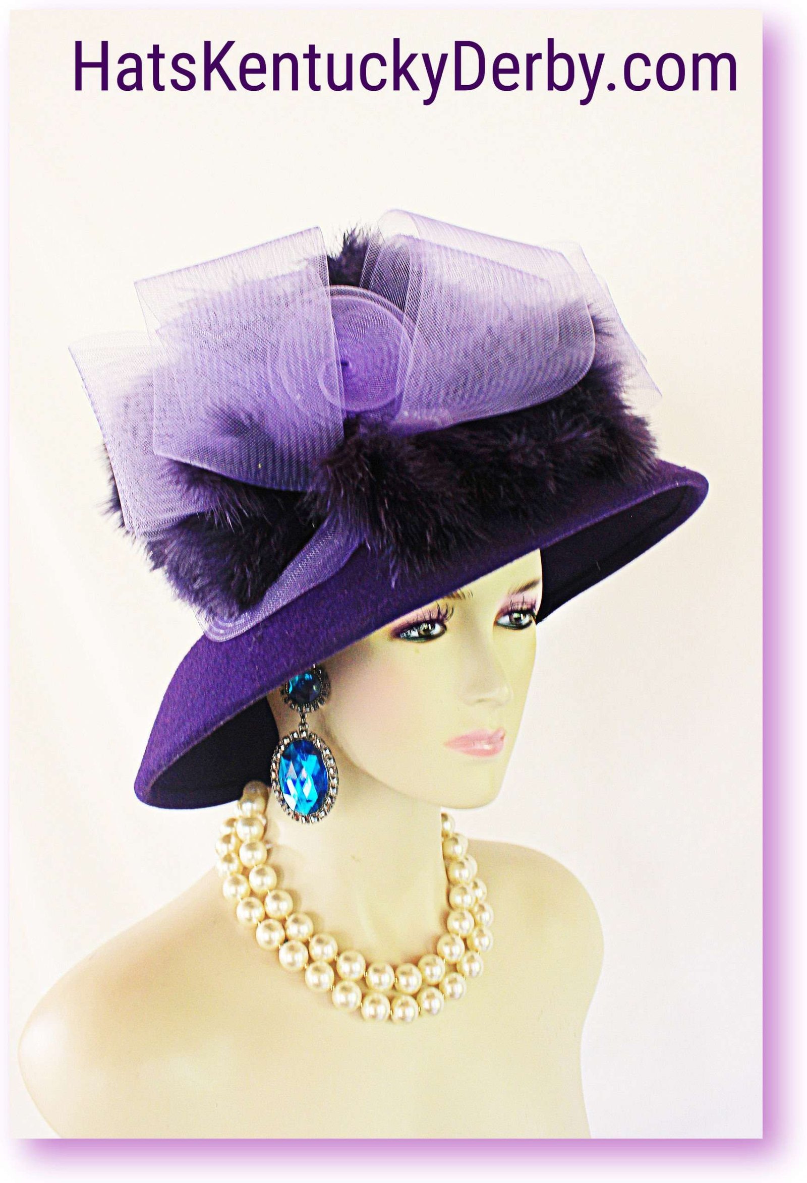 Women's Purple Couture Designer Hat