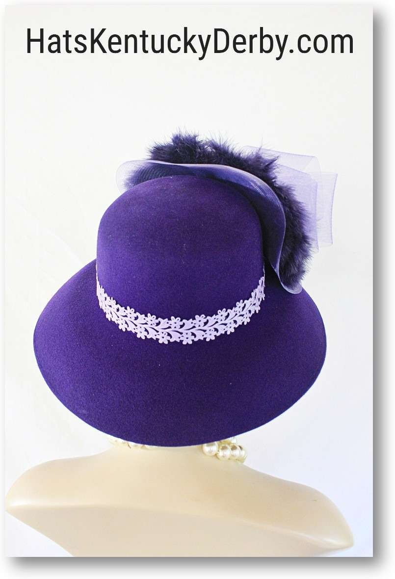 Formal Purple Statement Winter Hat For Women