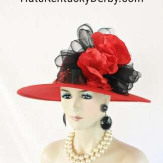 Couture Red Black Winter Designer Hat