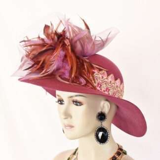 Violet Mauve Pink Couture Designer Hat