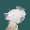 Women's White Satin Formal Dress Hat For A Bride Or Wedding By NYFashionHats.com